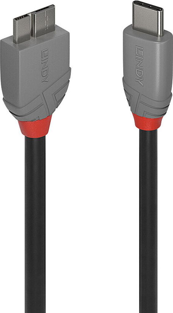 Lindy 3m USB 3.2 Typ C zu Micro-B Kabel, Anthra Line