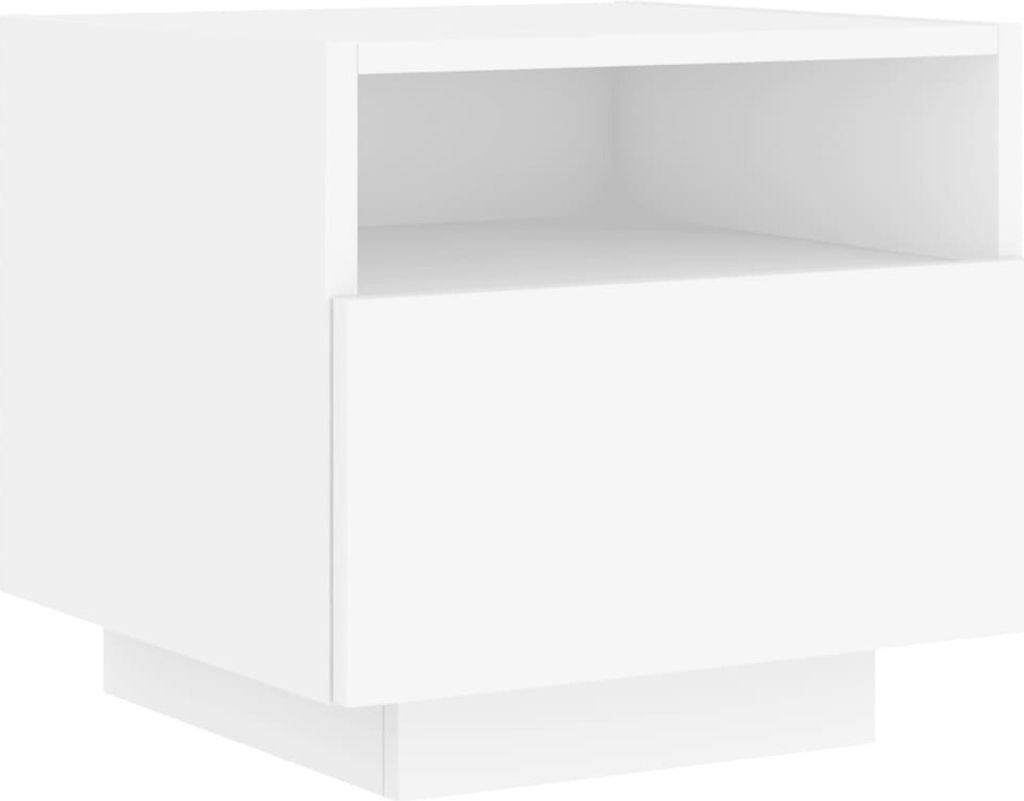 vidaXL Nachttisch mit LED-Leuchten Weiß 40x39x37 cm Produktbild 5