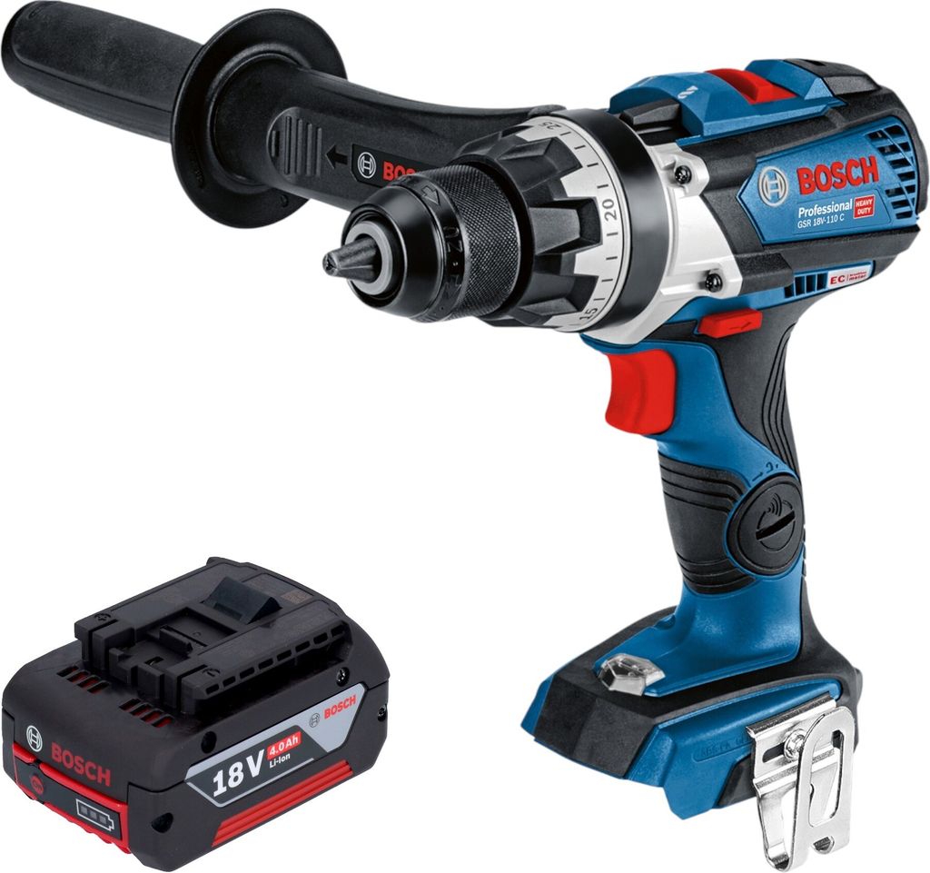 Bosch GSR 18V-110 C Professional Akku Bohrschrauber 18 V 110 Nm Brushless + 1x Akku 4,0 Ah - ohne Ladegerät
