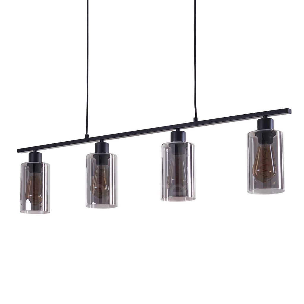 Bovo »Bovo« Deckenlampe aus Metall schwarz, mit Rauchglasschirmen