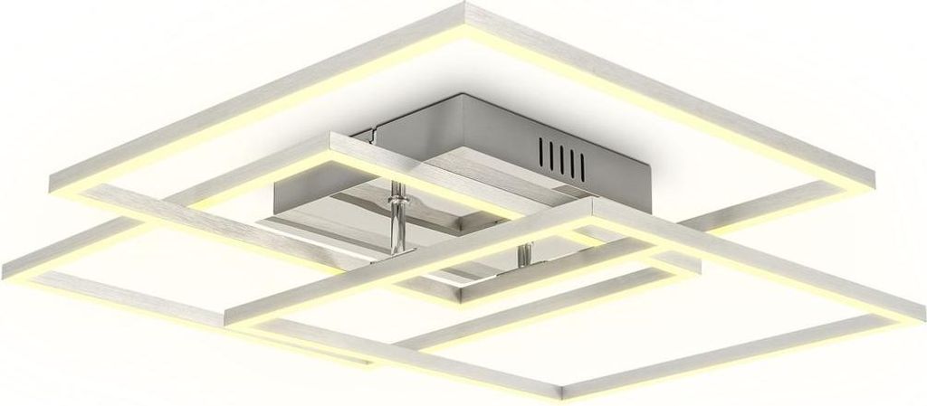 Deckenlampe 57x57 cm - 40W, 4000lm, LED, warmweiß, silberfarbig