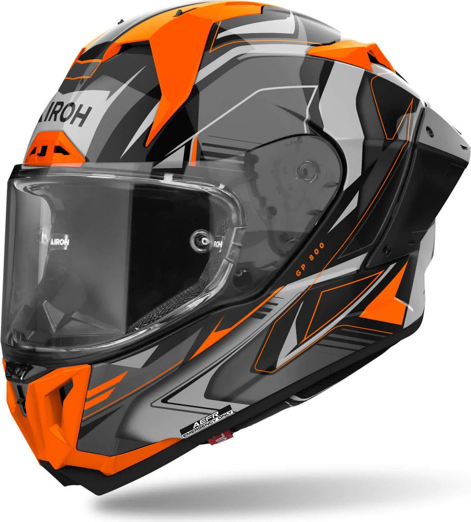 Integralhelm AIROH GP 800 Must Orange Schwarz Grau Glänzend größe XS
