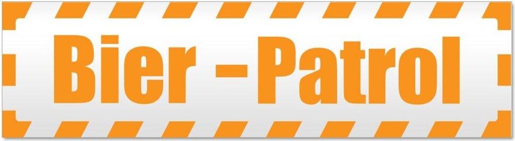 Kiwistar Bier Patrol gestreift Magnetschild Schild magnetisch - 60cm Orange - Magnetfolie für Auto PKW Kfz