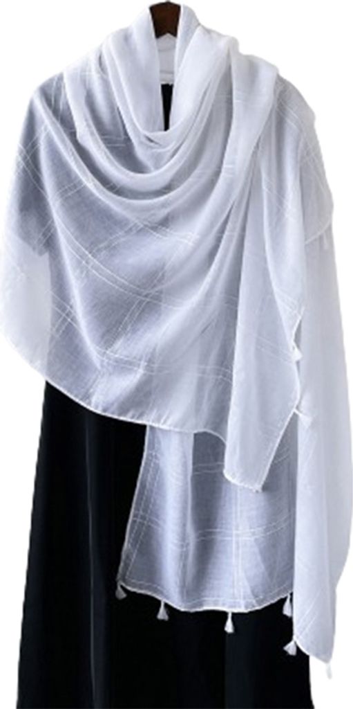 INF Einfarbiger Schal - Weicher & stilvoller Polyester-Schal (200 x 80 cm) Weiß
