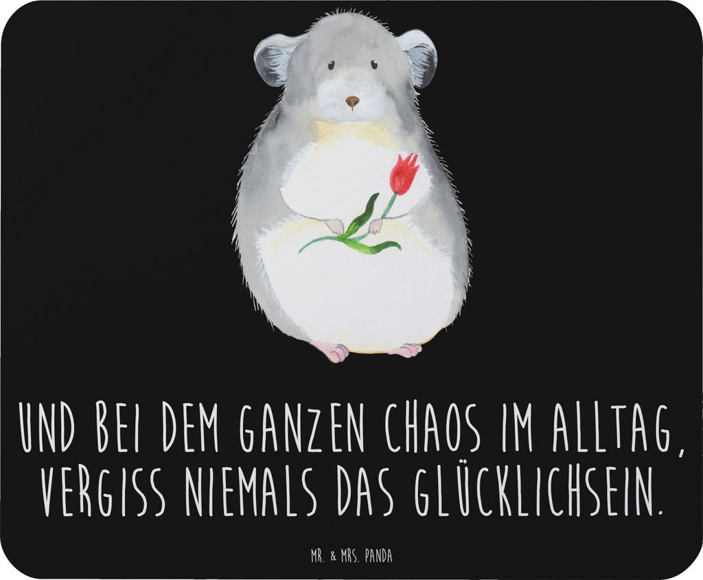 Mr. & Mrs. Panda Mauspad Chinchilla Blume - Schwarz - Geschenk, Liebeskummer, Lustige Sprüche, Büro, Mouse Pad, Kummer, mousematte, Chaos, pc mau...