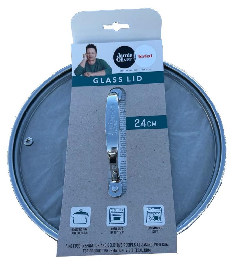 Tefal Jamie Oliver glazen deksel voor pan, 24 cm, geschikt Productafbeelding 