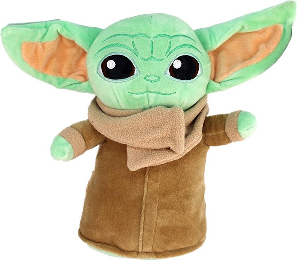 A plush toy of Baby Yoda from The Mandalorian.