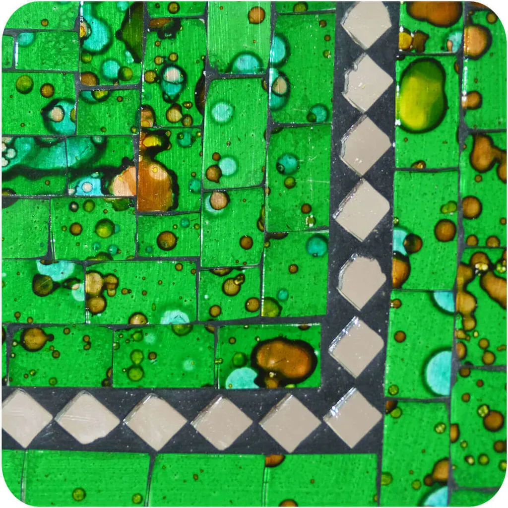 Coupe décorative mosaïque verte - Solution design pour salon élégant - 2