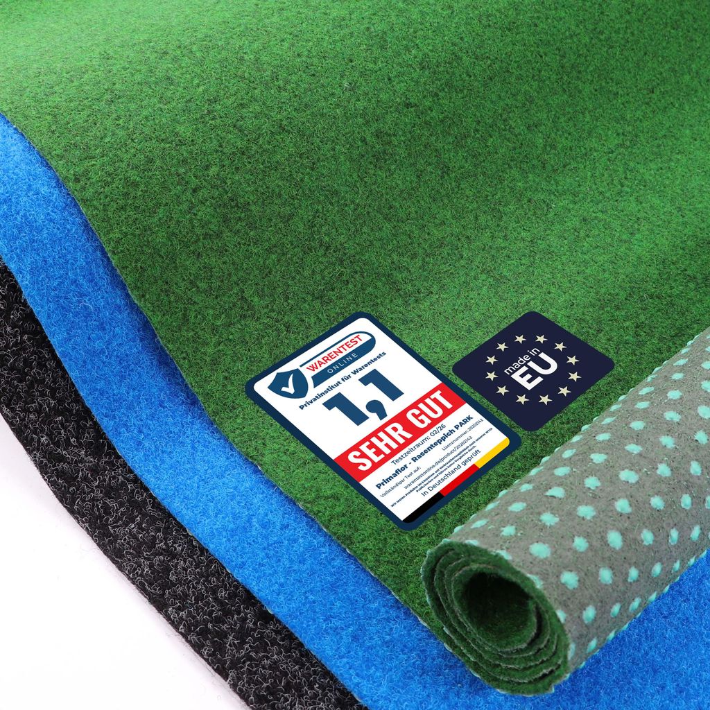 Rasenteppich Park 200x250cm Grün Kunstrasen Outdoor mit Noppen Balkon Garten Pool