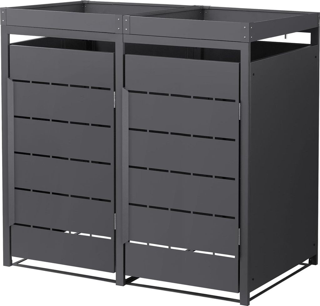 ML-Design cassonetto per rifiuti 2er con tetto vegetale, Immagine del prodotto 