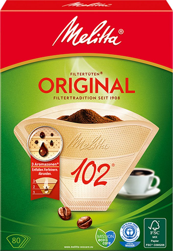 Melitta Aroma Filtertüten "102" naturbraun Produktbild 