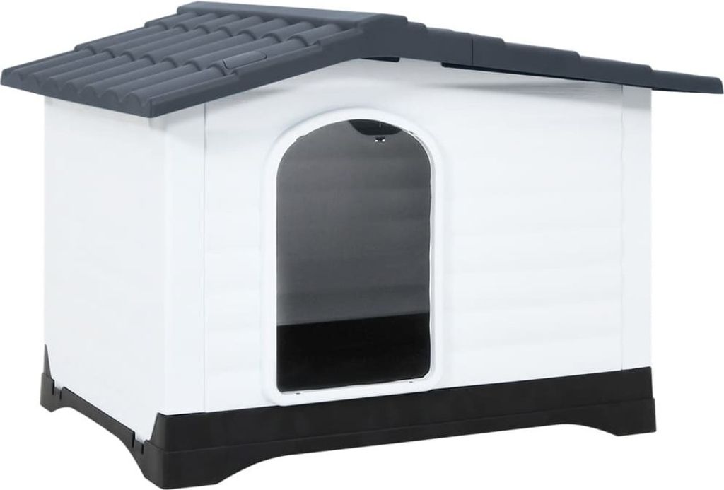 Möbel Hundehütte Grau 90,5x68x66 cm Polypropylen - Hunde-Transportboxen 152230