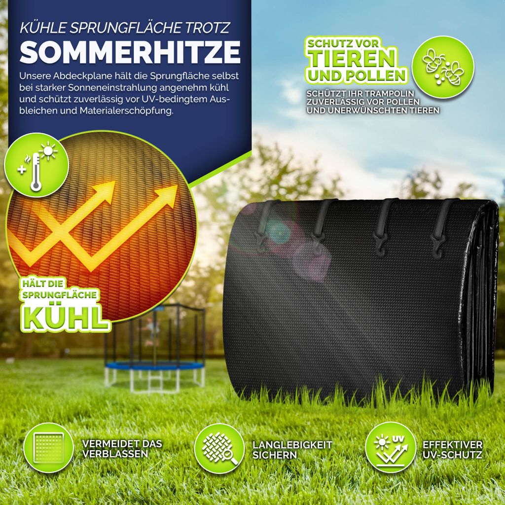 KIDUKU Kryt na trampolínu Ø305 cm - Černá plachta proti Obrázek produktu 5