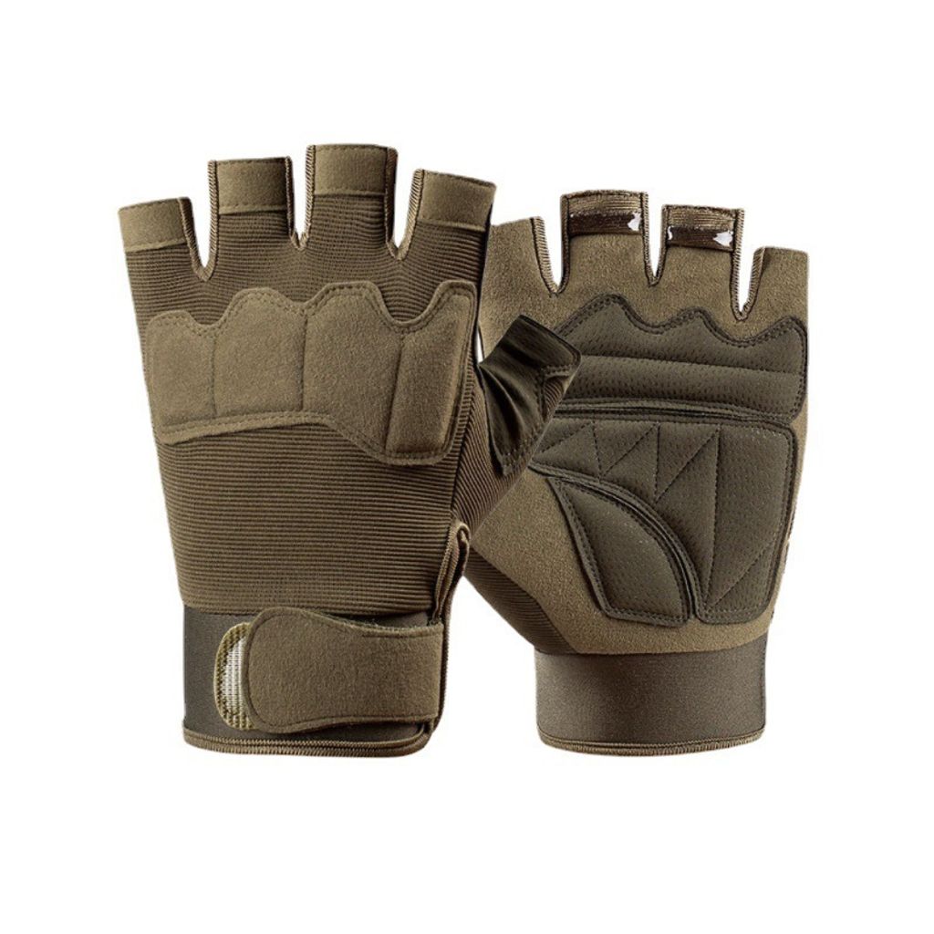 Fahrradhandschuhe Men Tactical Fingerless Gloves, Half Finger,Radfahren Fischen Anti-Rutsch - L(Armeegrün,1 Paar)