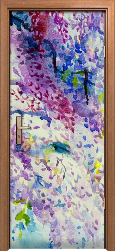 Türposter 80x200 cm Türaufkleber Türtapete Türfolie Klebefolie Deko KunstGemälde Blume farbenfroh