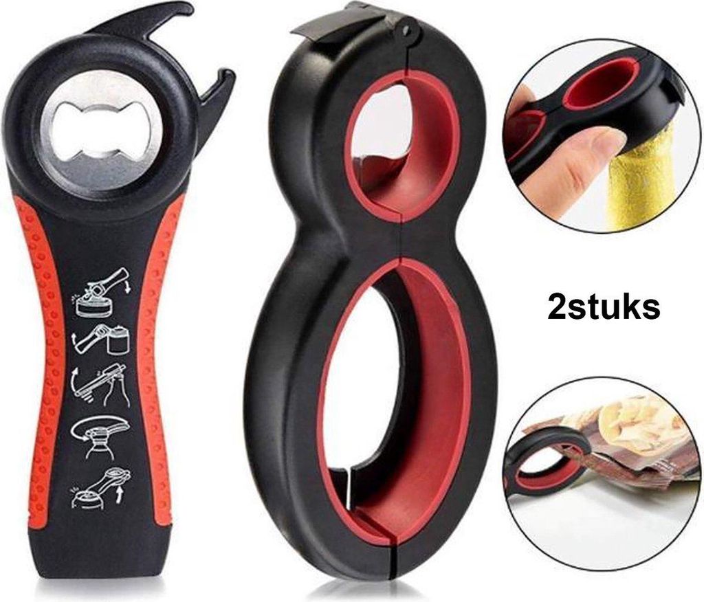 Ouvre-tout multifonction - Lot de 2 - 6 en 1 - 5 en 1 - Image du produit 