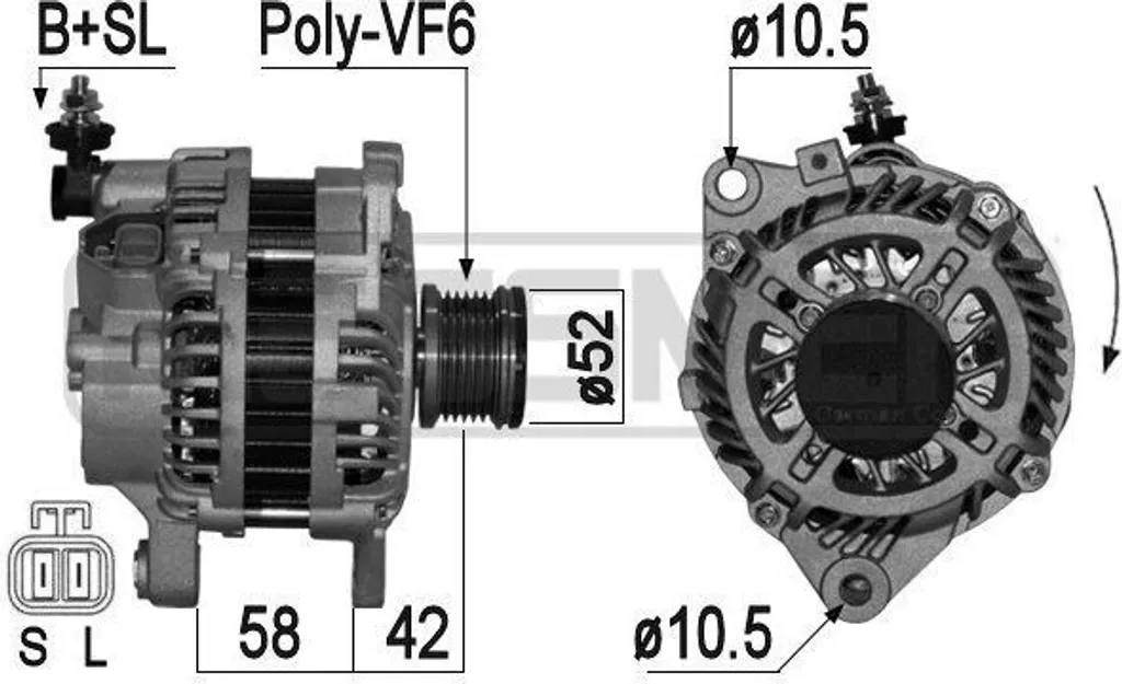 Alternateur 14V 110A ERA 209153A compatible Nissan X-Trail et Primera