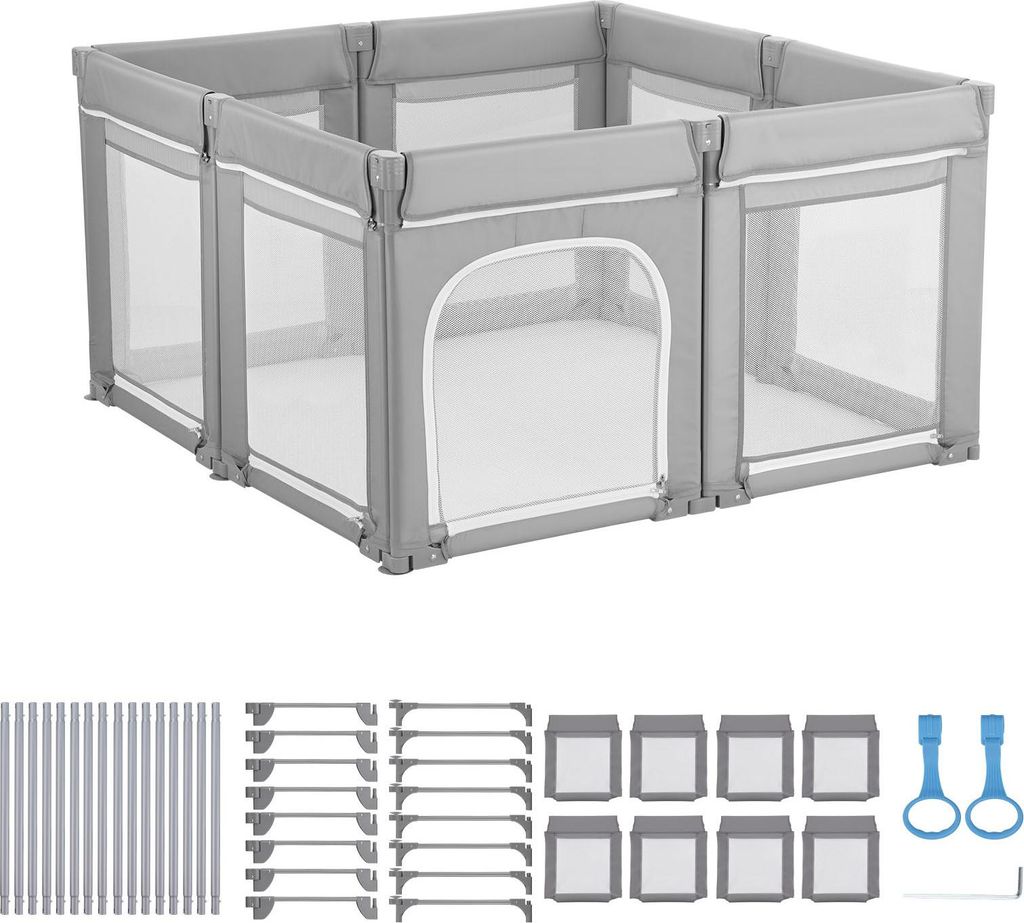 SucceBuy Baby Laufstall, 120 x 120 cm, Spielplatz mit Produktbild 