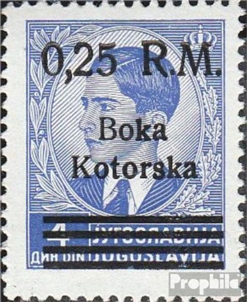 Briefmarken Kotor (Dt. Bes.2.WK.) 1944 Mi 9I postfrisch Kotor