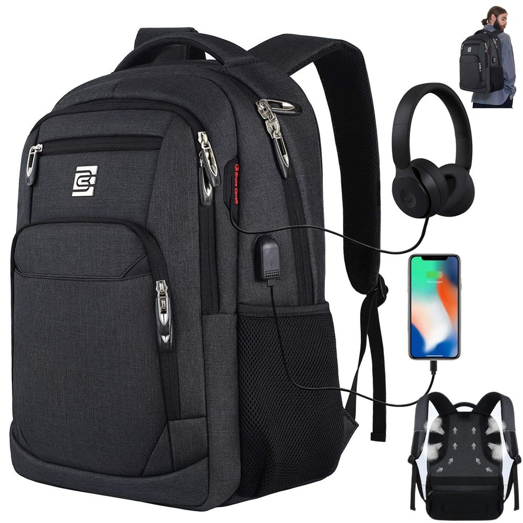 MODFU Laptoprucksack Laptop Rucksack 36L Großer Tragbar Laptoptasche für 15,6 zoll Laptop mit USB-Anschluss, Anti-Diebstahl, Backpack mit Laptopfach