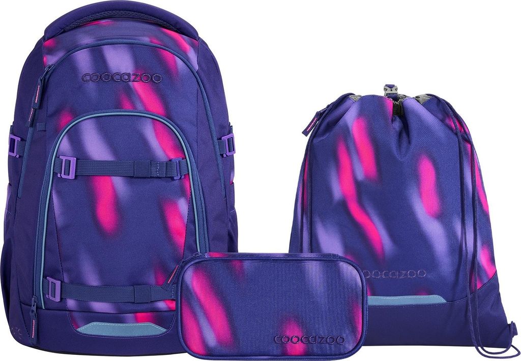Coocazoo, Schulrucksack-Set MATE Aurora Glow 3-teilig