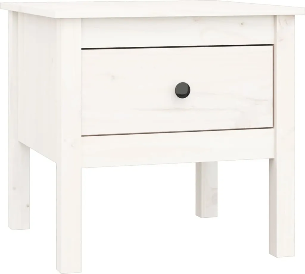 Tables d'appoint Blanches en Pin Massif 50x50 cm - Design Durable - 16