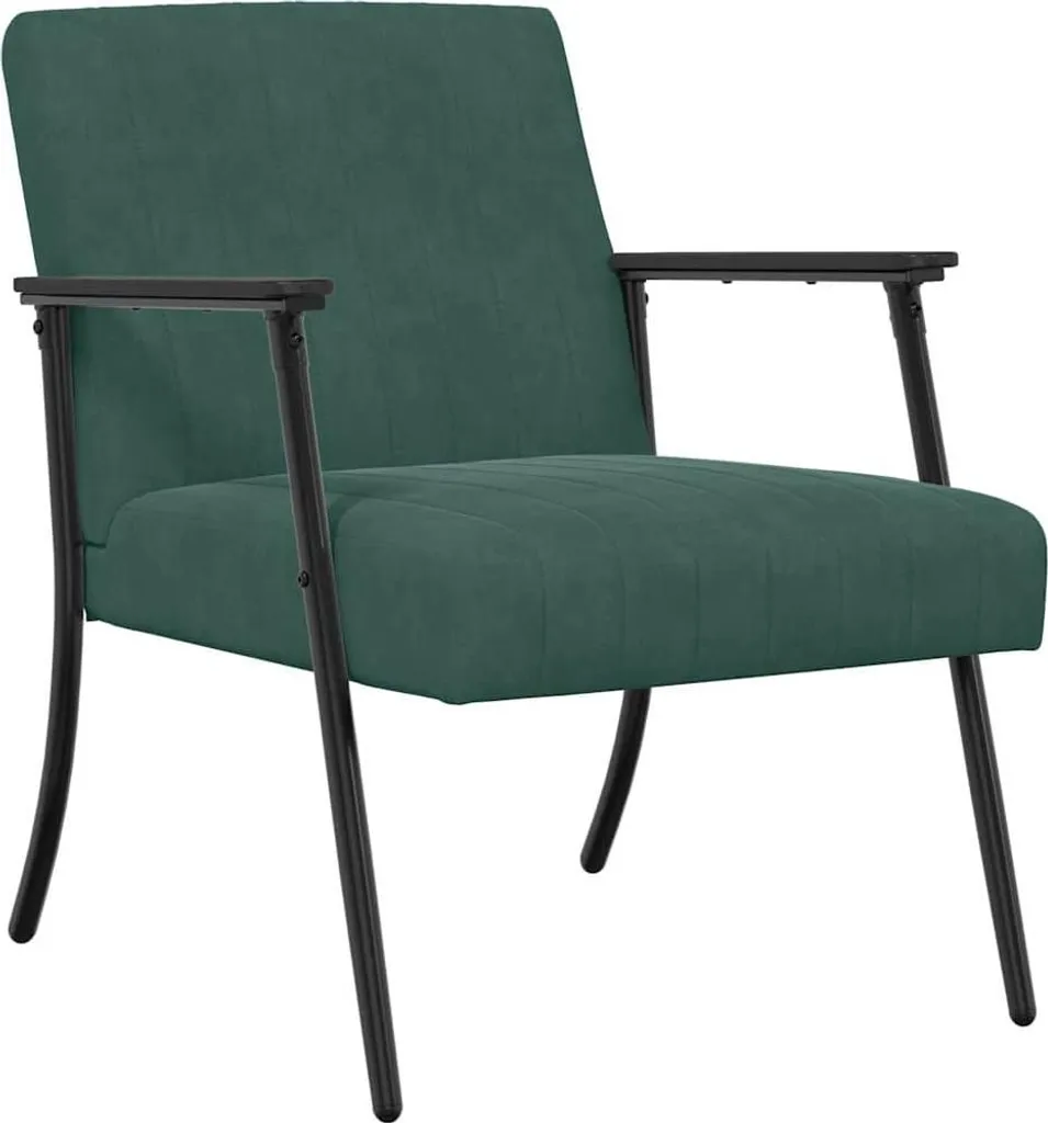 Fauteuil de Salon en Velours Vert Foncé 59 cm - Siège Confortable Chic
