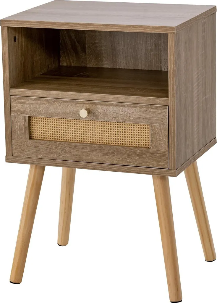 Table de chevet rotin avec tiroir pour désencombrer la chambre