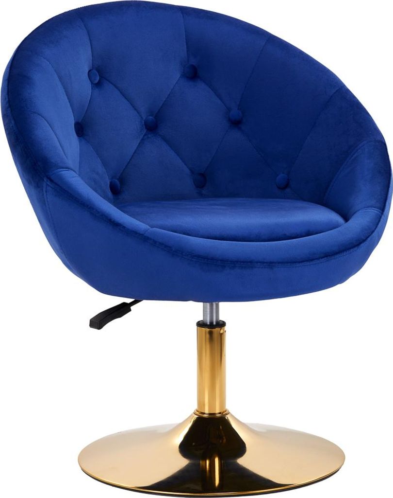 4Rico QS-BL12G Drehsessel, marineblauer Samt