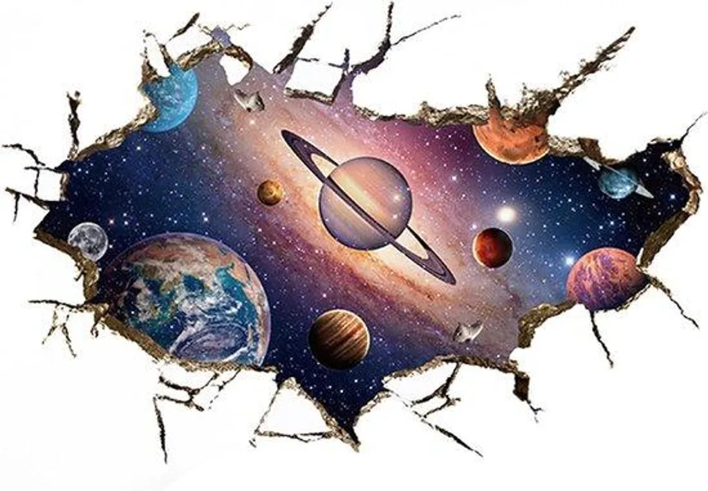 Stickers muraux Système solaire 90 x 60 cm pour une chambre d'enfant