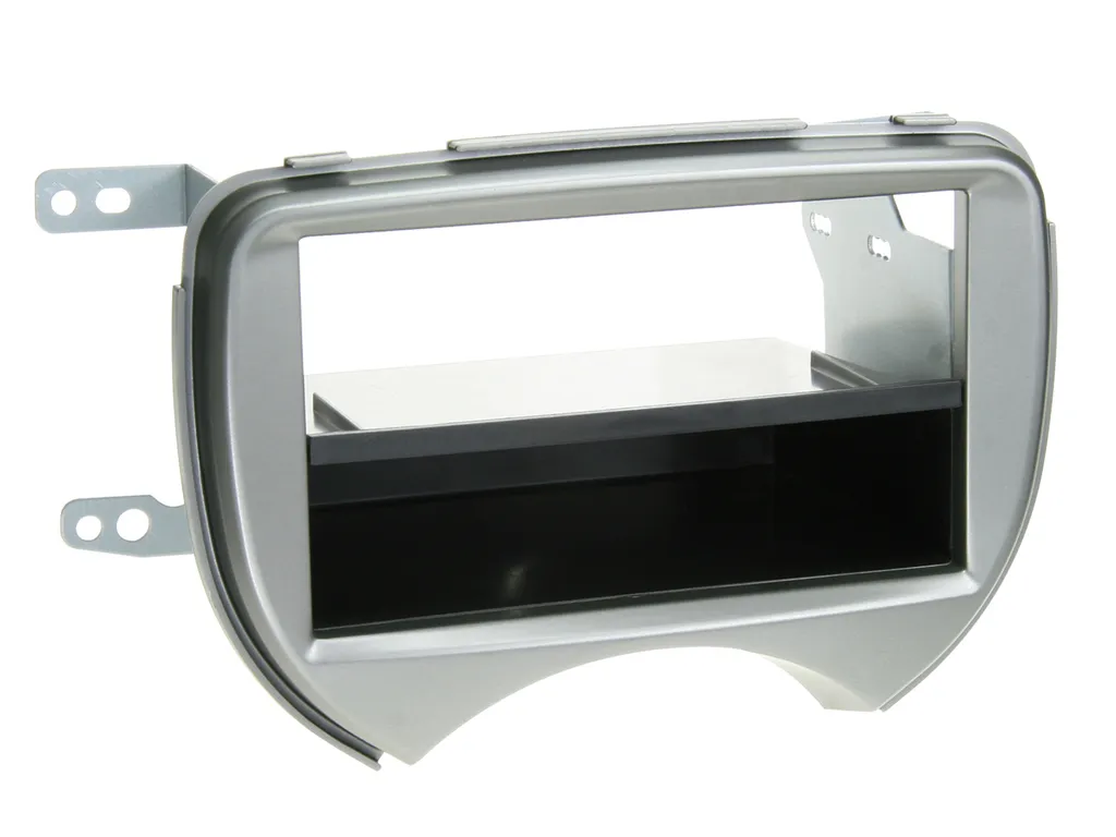 pannello radio 1-DIN con vano Nissan Micra (K13) 2011-> argento