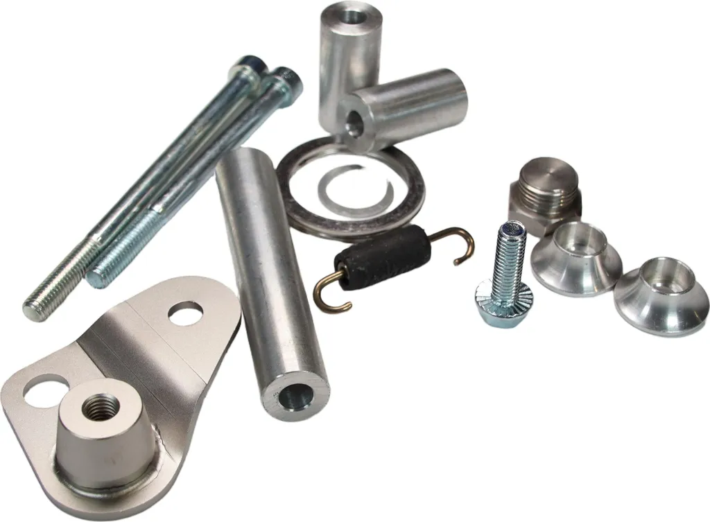 Support échappement LeoVince en acier inox avec visserie Gilera Nexus 500