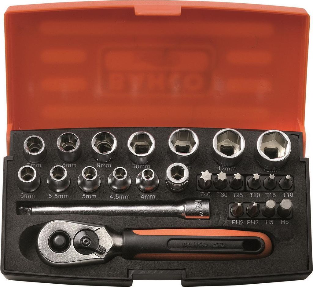 Bahco SL25, Súprava zásuvky, 1/4", Metrický, 12 Obrázok produktu 