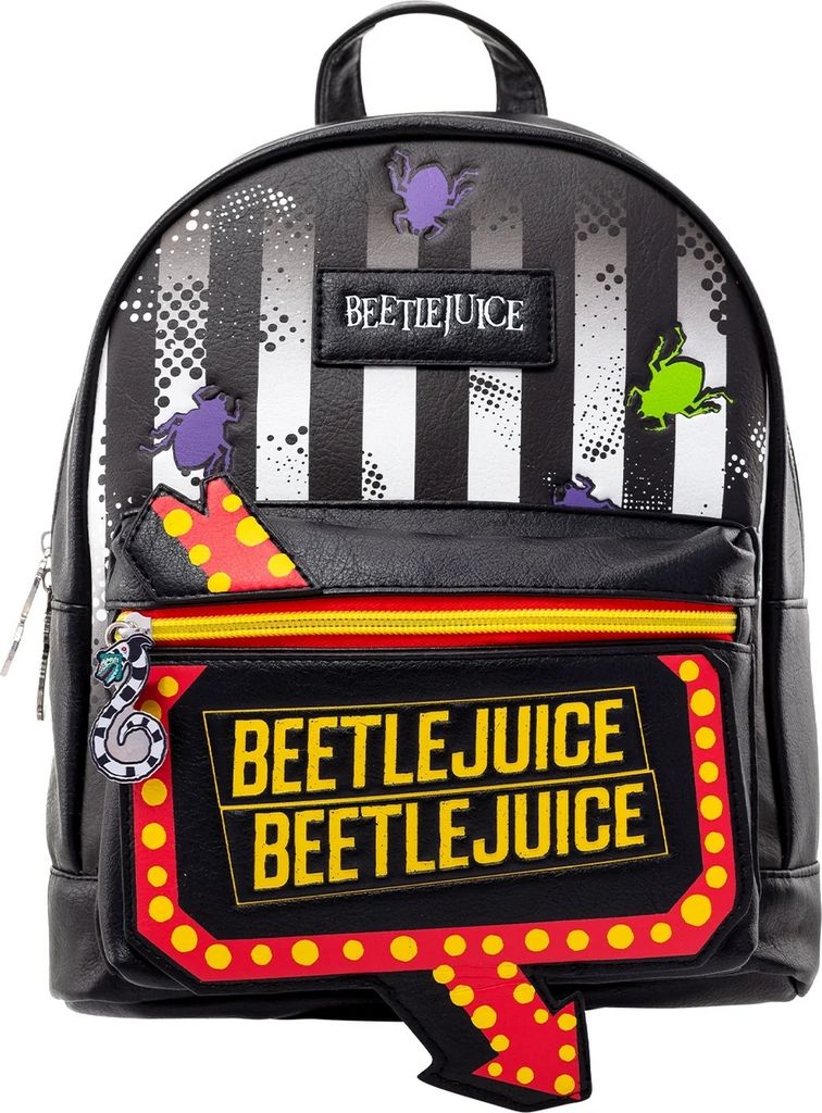 Beetlejuice Beetlejuice - Rucksack, gestreift PM10999 (Einheitsgröße) (Schwarz/Weiß/Rot)