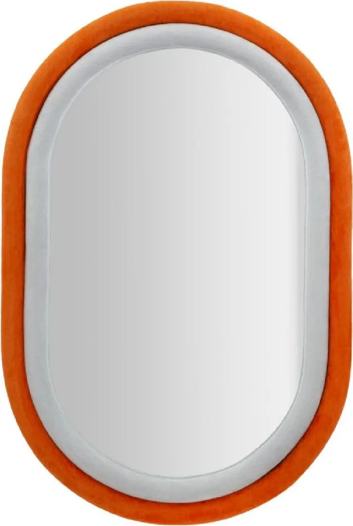 Specchio Mauro Ferretti Antonius Arancio 60x90 - Specchiera Design Velluto