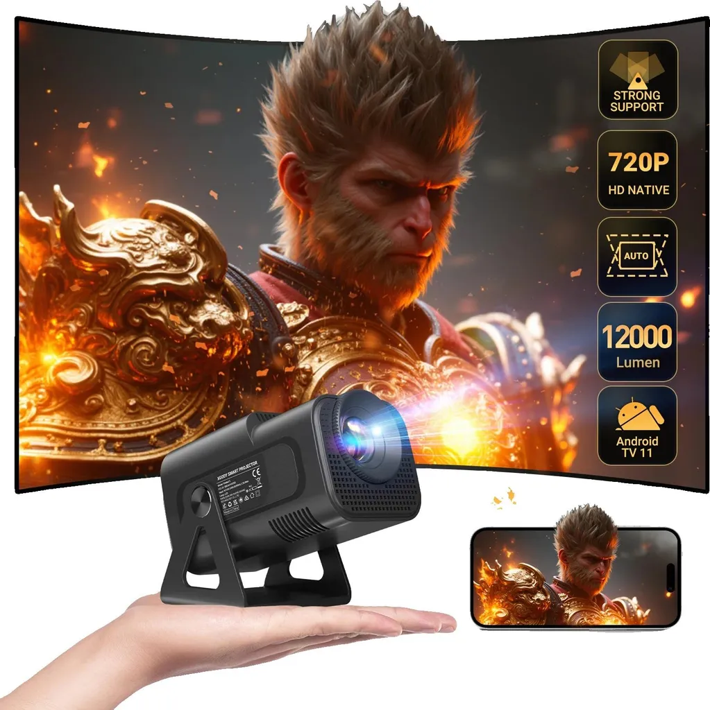 Projecteur Vidéo Support 4K Noir avec Mise au Point Manuelle - Modèle PV50