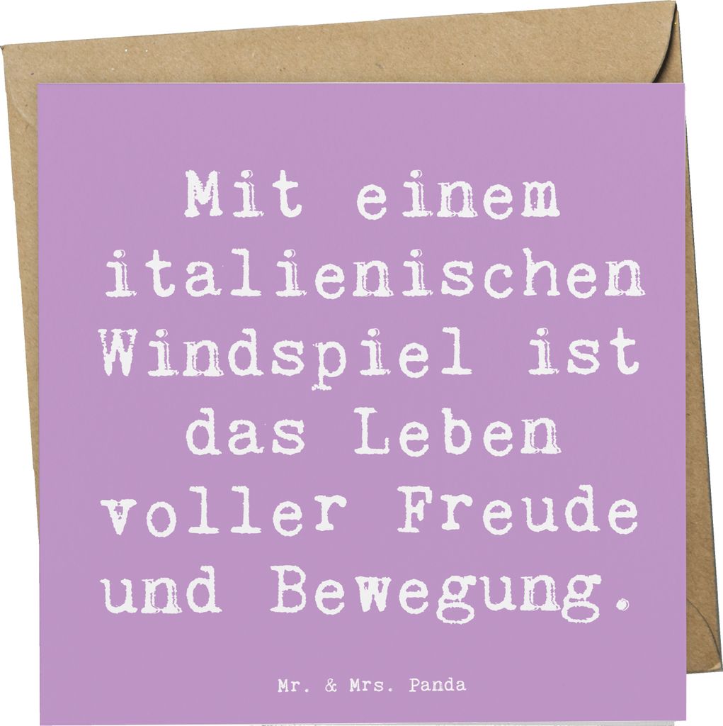 Mr. & Mrs. Panda Grußkarte Spruch Italienisches Windspiel Glück - Lavendeltraum - Geschenk, doppelkarte, Lebensfreude, Hunderassen Charakter, int...