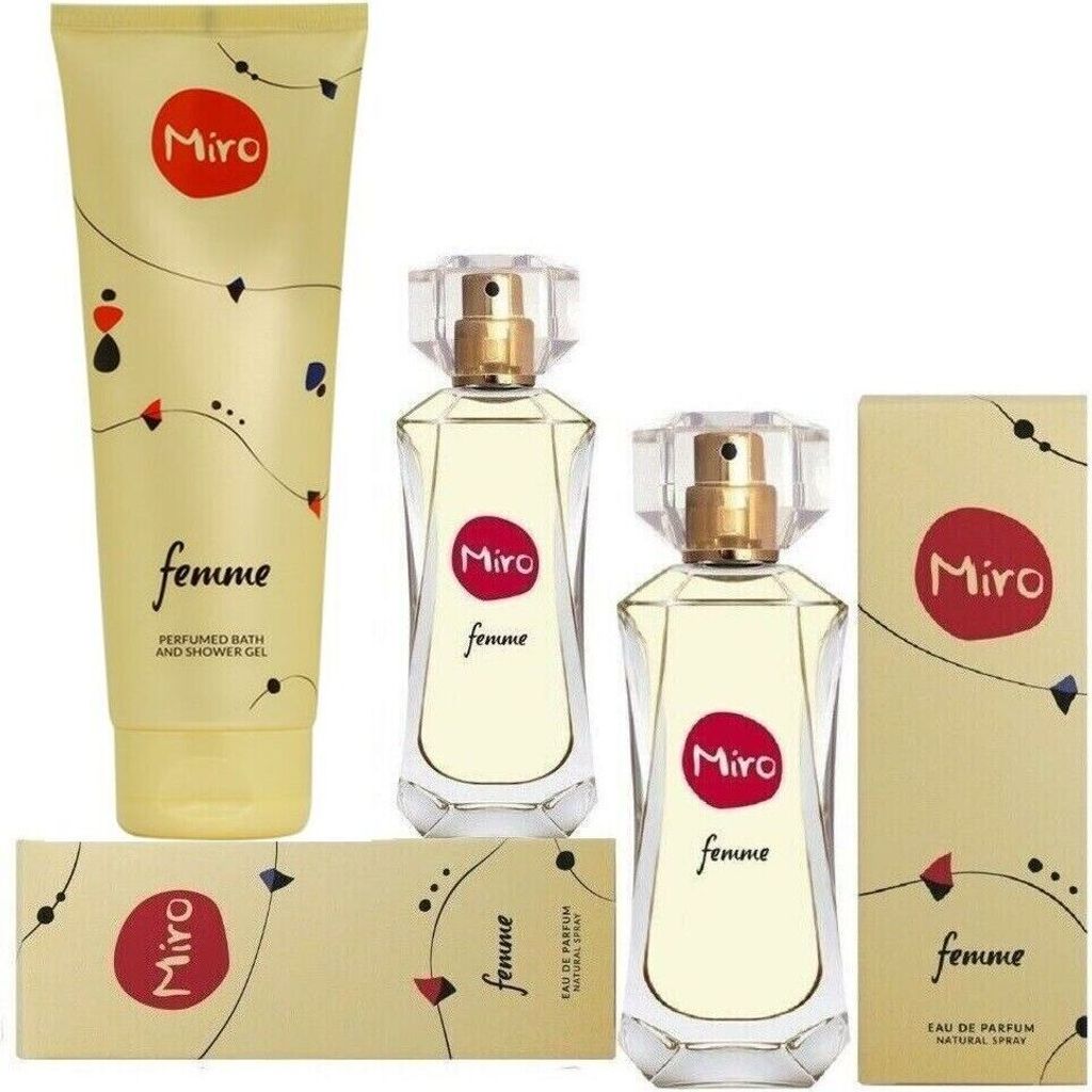 Miro Femme 2 x Eau de Parfum Spray EdP 50 ml + 1 x Shower Gel 250 ml