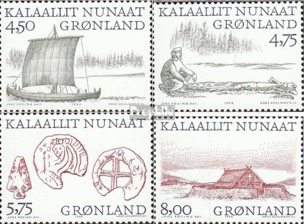 Briefmarken Dänemark - Grönland 1999 Mi 339-342 (kompl.Ausg.) postfrisch Wikinger