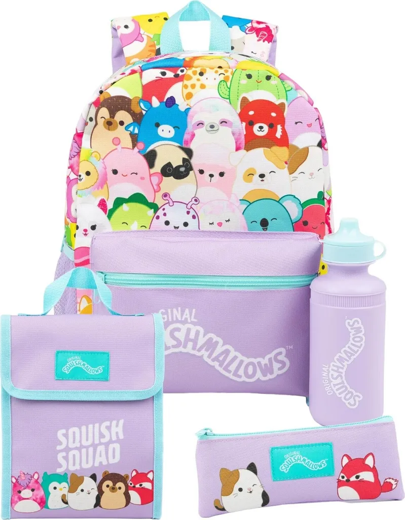Squishmallows Sac à dos Violet Logo Set NS7554 Peluche Confortable