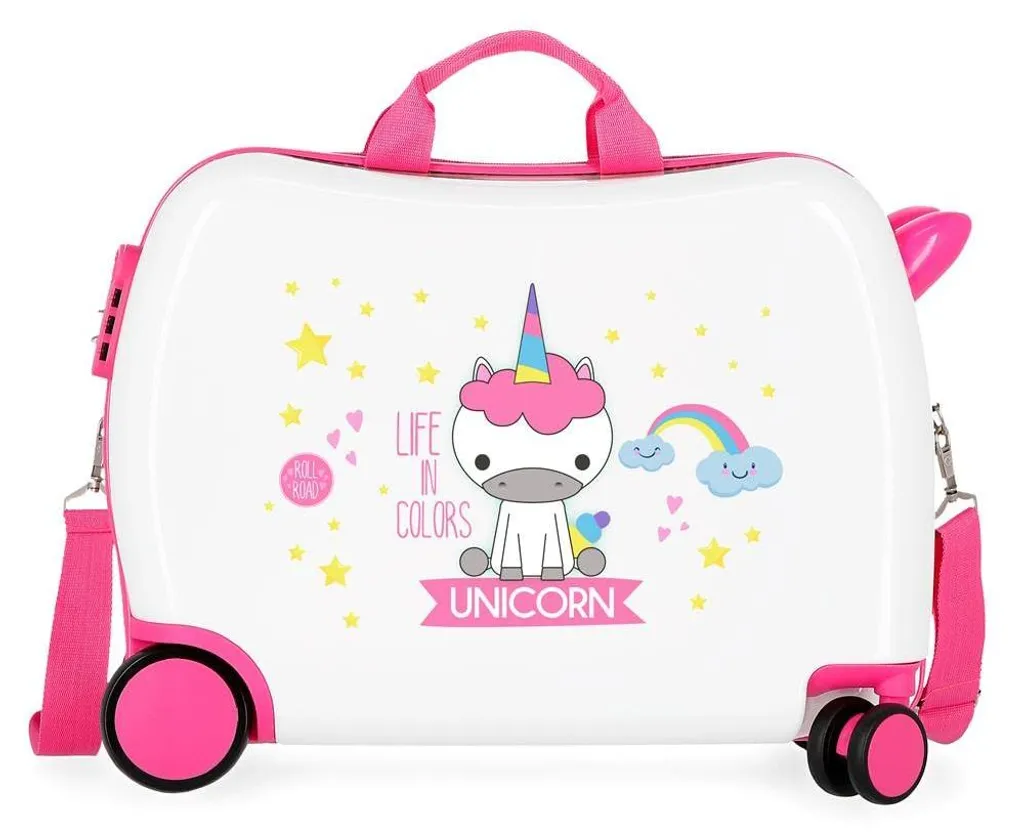 Valise enfant Roll Road Little Me Unicorn MAXI en ABS Joummabags 50cm