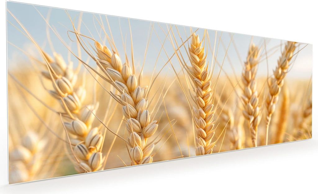 Küchenrückwand Spritzschutz Glas mit Motiv Weizenfeld 40 x 40 cm