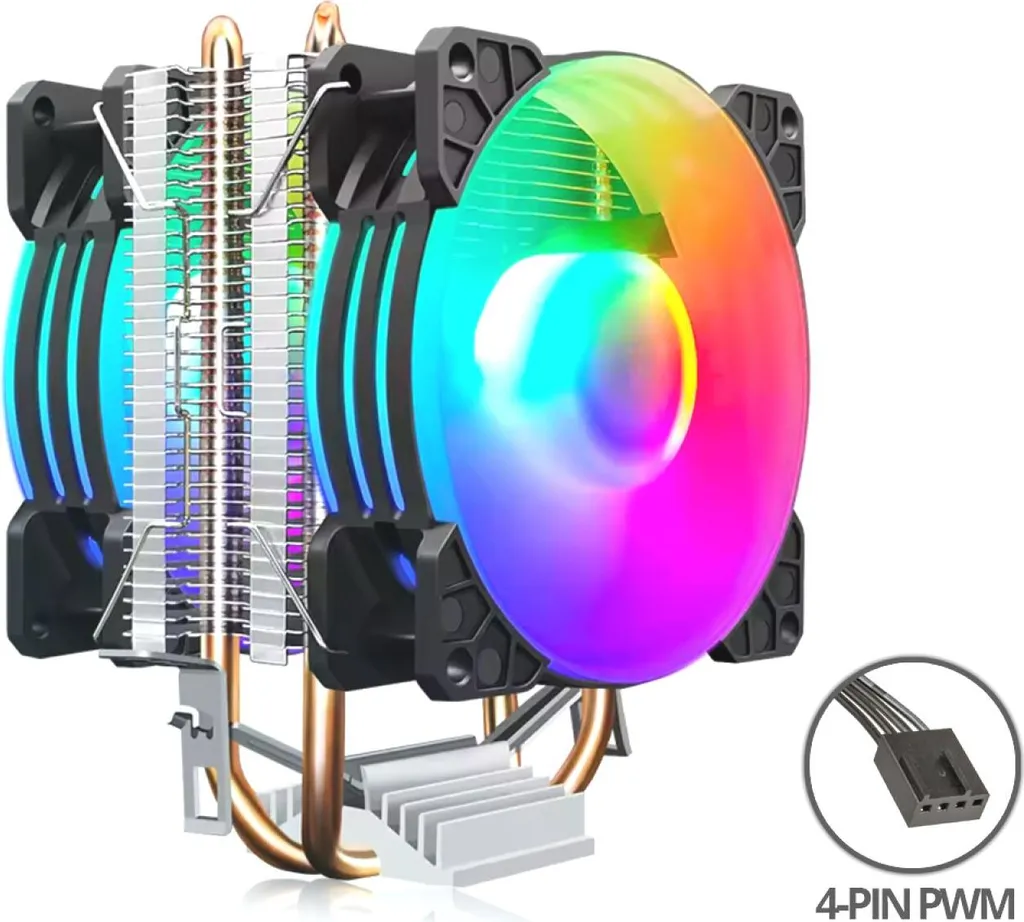 Cooler CPU COOLMOON P22: Doppia Ventola RGB 90mm PWM per Gaming