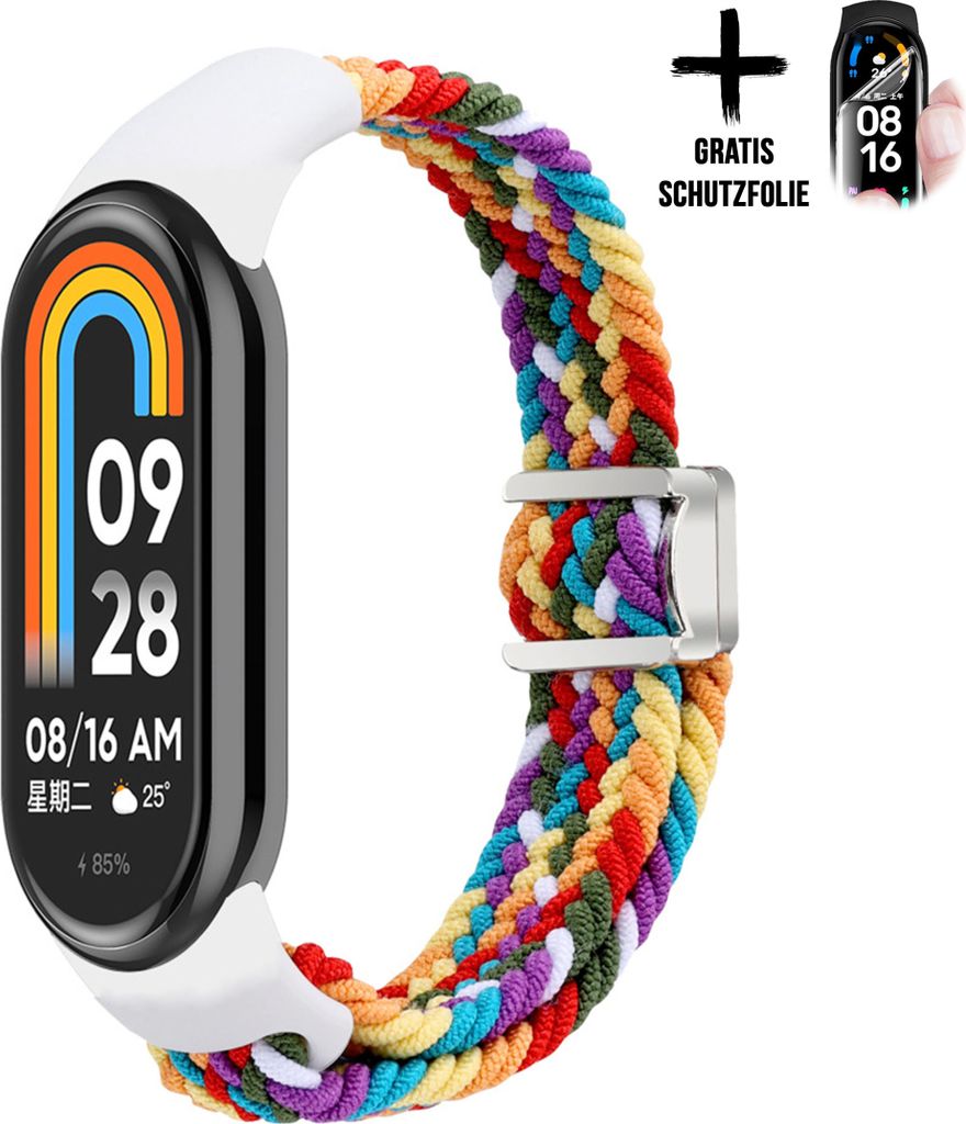 Armband Für Xiaomi Smart Band 8 9 * Bunt-Rainbow * Nylon Magnet Uhrenarmband Armband Zubehör Ersatz Moe-Pley