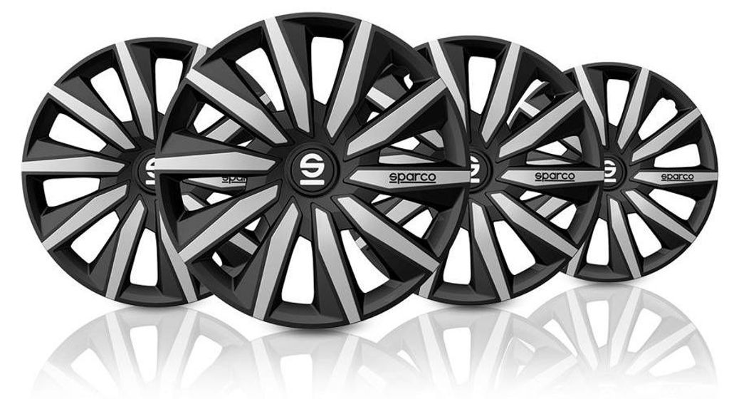 Radkappen Schwarz Grau Radzierblenden Radblenden SPC1483BKSV SPARCO