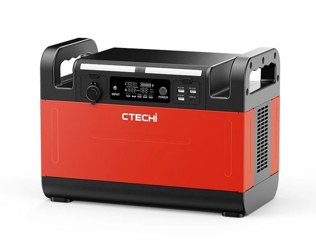CTECHi Powerstation 2000Watt Solarspeicher 1210wh Solar Stromgenerator LiFePO4 Akku Batterie