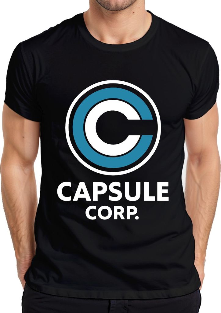 CAPSULE CORP. Logo Anime Fan Geschenk Retro Manga Otaku Herren T-Shirt, Schwarz, XL