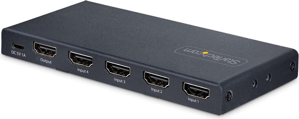 StarTech.com HDMI 8K-Switch, HDMI 4 Switch in 1 Automatische Computer- / Hand-Quellschalter-Stromversorgung und Fernbedienung StarTech