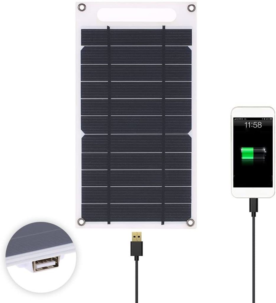 USB Solar Panel Kit Klappbare Power Bank Outdoor Camping Wandern Handy Ladegerät 