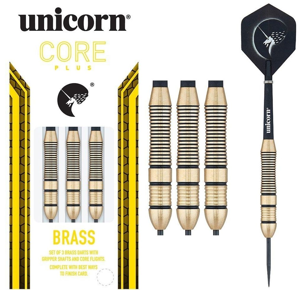Unicorn Core Plus Brass Steel Darts - 26g -- 1 Satz